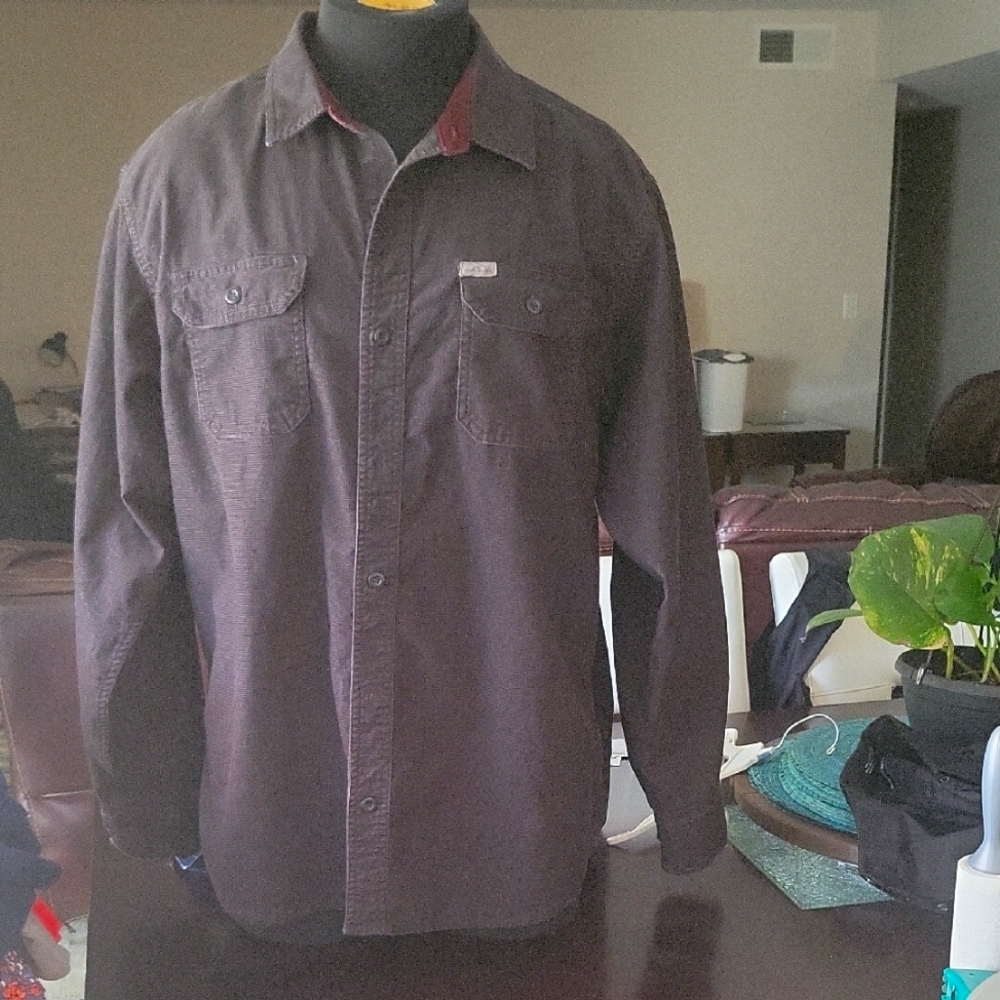 Eddie Bauer Dark Gray Casual Button-Down Shirt